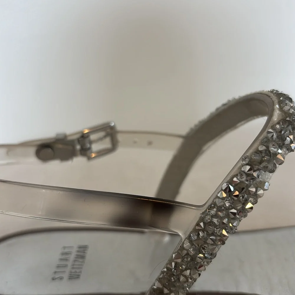 Stuart Weitzman Teezer Clear Jelly flat sandal with crystal embellishments - Picture 7 of 7